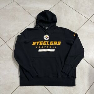 Pittsburgh Steelers Hoodie Mens L Nike Black NFL Training Equipment Football